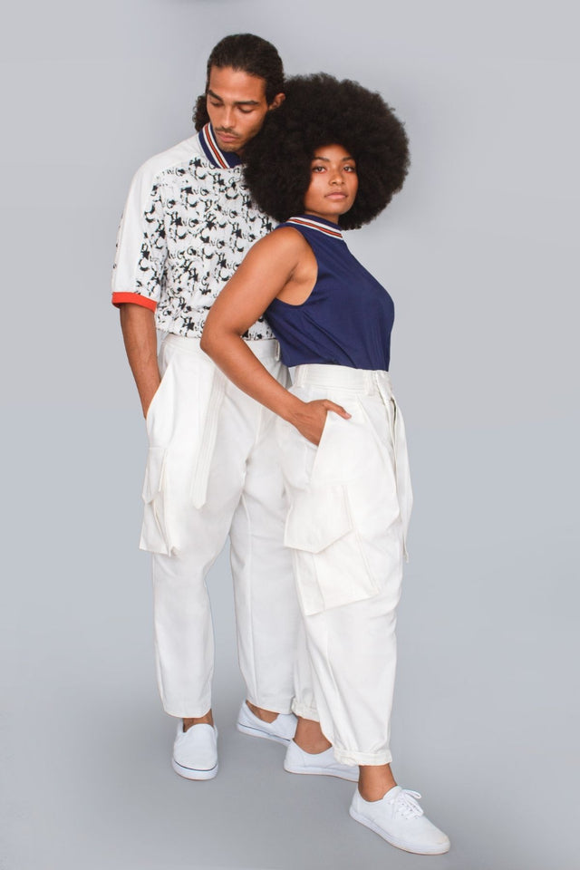 TFP WHITE SANTOS TAPERED PANTS