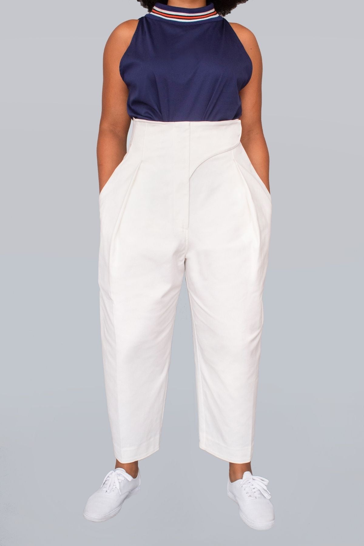 Plus Size Women's Thai Harem Palazzo Pants in Solid White – Harem Pants